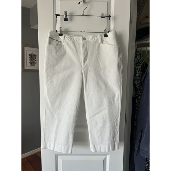 Lauren Ralph Lauren Denim - Lauren Ralph Lauren White Denim Capri Cropped Pants Jeans Size 14